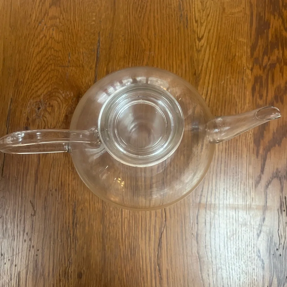 Modern Clear Glass Teapot w Removable Glass Insert |  Borosilicate Tea Pot 32 oz